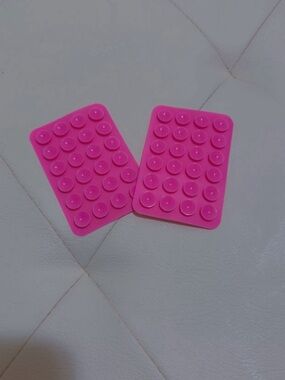 Pink Silicone Suction Grip Pads for Phones - Unbranded